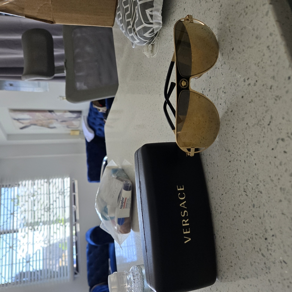 Versace Gold Aviator Sunglasses